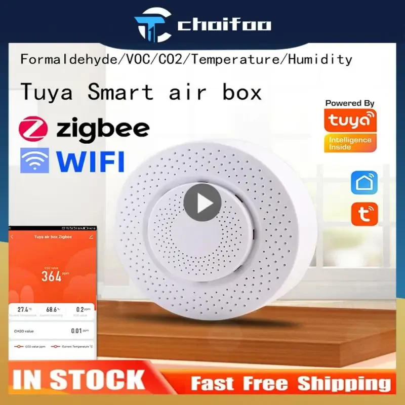 Tuya-Sensor de dióxido de carbono CO2, Detector de VOC, NDIR, medición de alta precisión, elimina la alarma estándar, enlace inteligente para el hogar, Tuya Senso