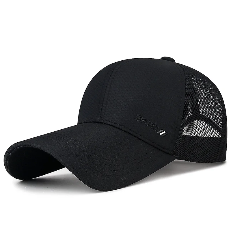 Sun Hat Sports Baseball Cap Half Mesh Men Women Summer Extra Brim Outdoor Male Female Truck Golf Running Fisherman Hat Snapback