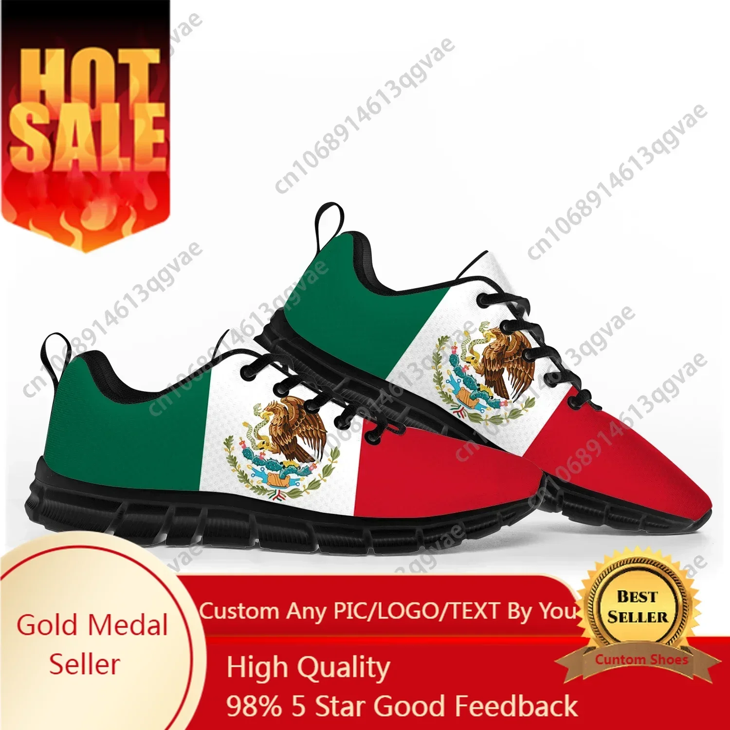 Mexican Flag Sports Shoes Mens Womens  Sneakers Mexico Casual Custom High Quality Couple Shoes