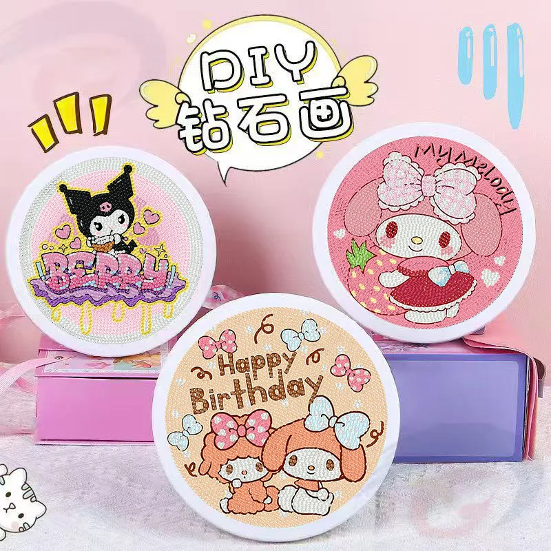 

Round Frame Diamond Painting Diy Bright Diamond Frame New Kuromi Handmade Diamond Painting Toy Decorative Painting