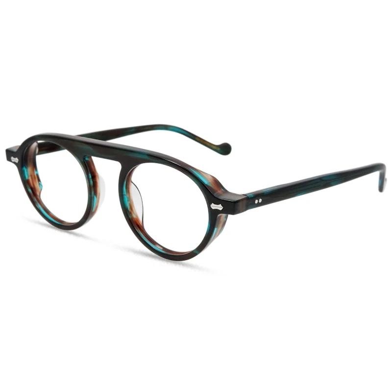 

Single beam high-quality acetate eyeglass frame for both men and women, can be equipped with prescription lenses, optical lens 9