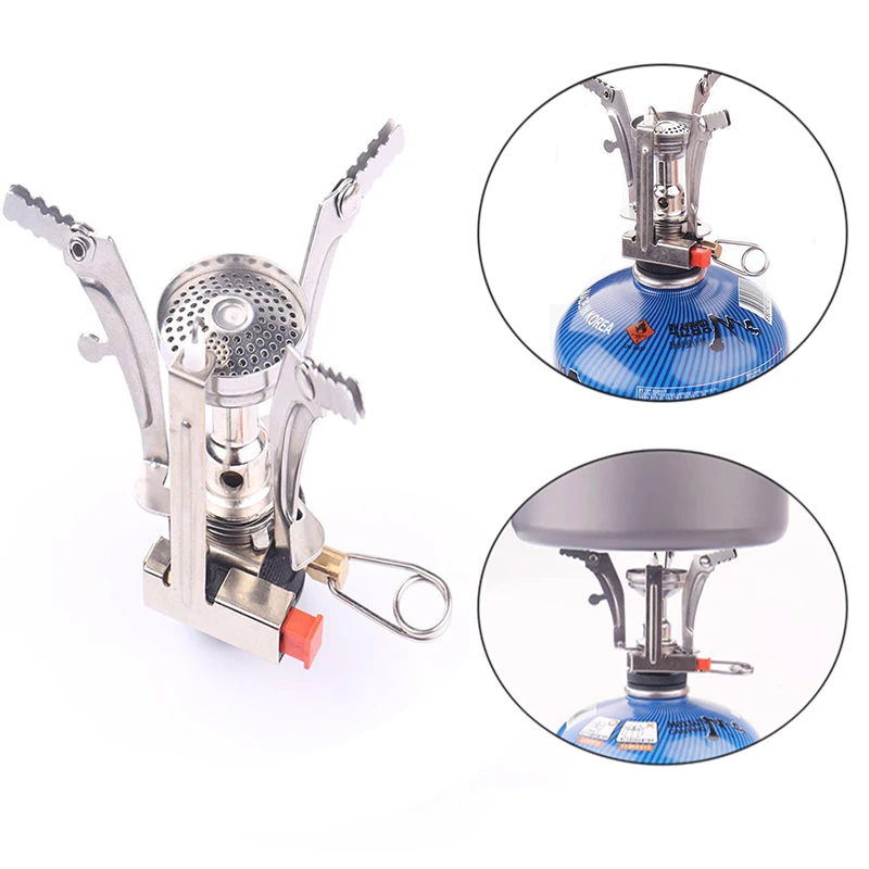 

Outdoor Gas Stove Camping Burner Portable Mini Titanium Stove Survival Furnace