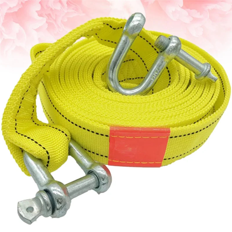 A10E-5M/5T Car Electric Winch Rope Off-Road Vehicle Tow Rope With U-Shaped Hook Tow Strap For Cars Truck Trailer Suv