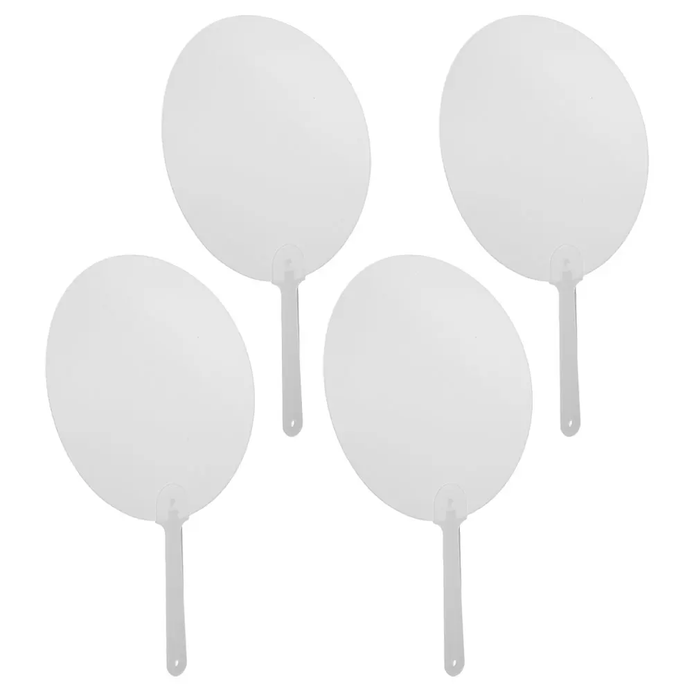 

4pcs Sublimation Fan Round Blank Hand Fan Diy Craft Fans For Wedding Graduation Party Decor Lightweight Plastic Handheld Fans