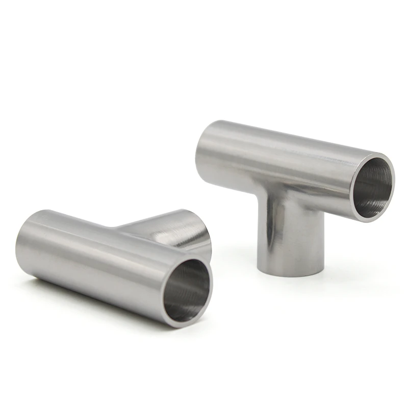 SS304/316L Stainless Steel T-Joint Sanitary Welded Pipe Connector Polished Food Grade