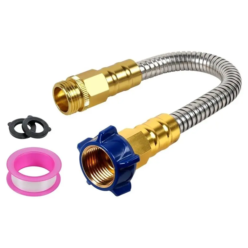 Premium RV Water Hose 1FT-Lead-Free, Anti-Kink, Leak-Proof, 3/8