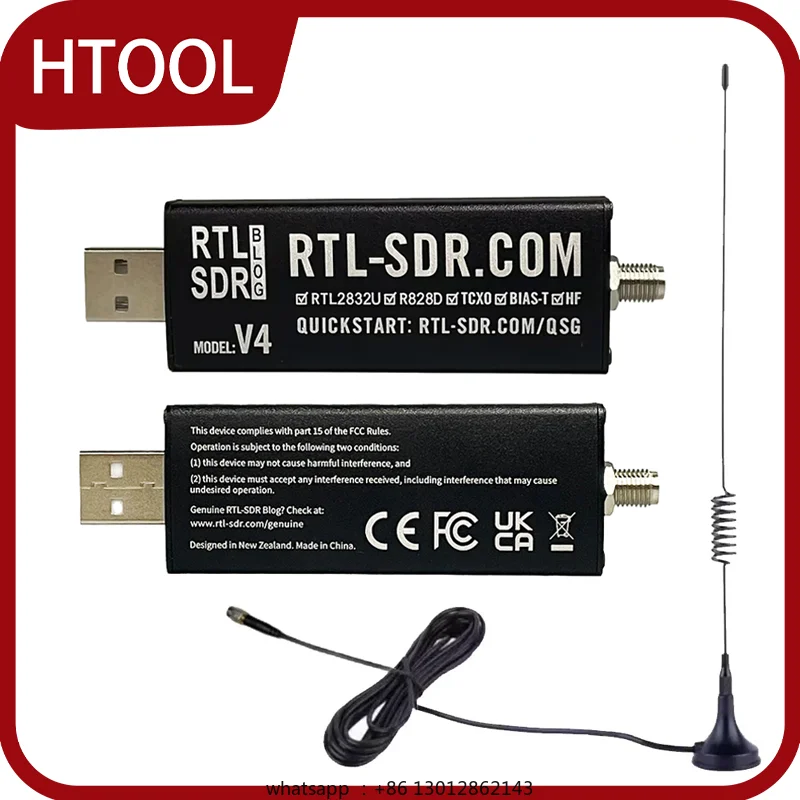 

Программно-определяемый радиоприемник HTOOL SDR V4 RTL-SDR V4 RTL2832U 1PPM TCXO HF BiasT SMA Программно определяемая радиостанция + антенна