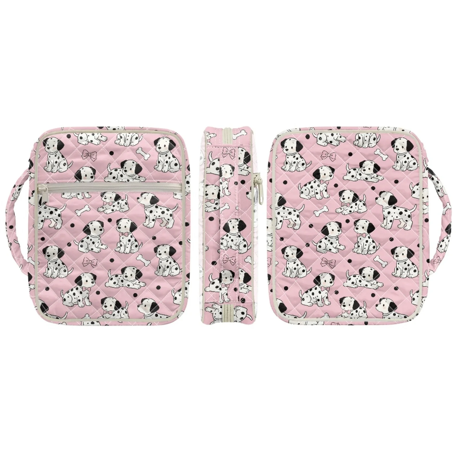 Coloranimal Zippered Pocket Church Protector Organizer Washable Book Protector for Church Study Men Dalmatian Puppies New Trend