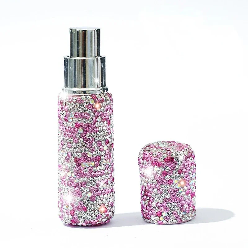 Mini botella de recarga de Perfume portátil con incrustación de diamante, atomizador, contenedor de líquido para cosméticos, aerosol, alcohol vacío de viaje, 10ml