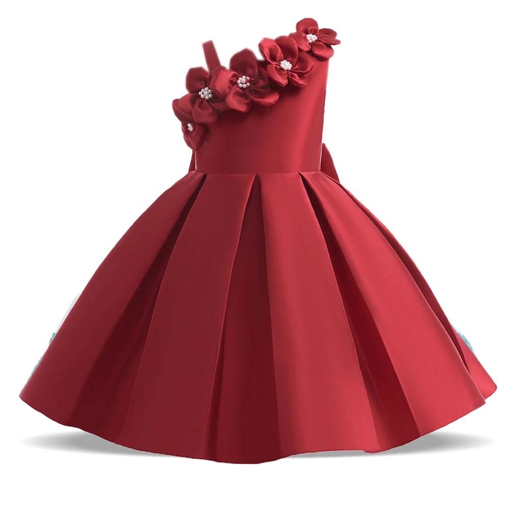 Sommer Blumen party Mädchen Kleid elegante Bogen Geburtstag Weihnachten Prinzessin Kinder Kleid für Mädchen Hochzeit Brautjungfer Ballkleid Vestido