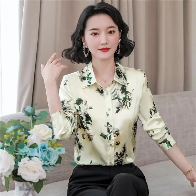 Heavy Duty Real Shirt for Women in Spring New Long Sleeved Professional Print Design Niche Hangzhou Top