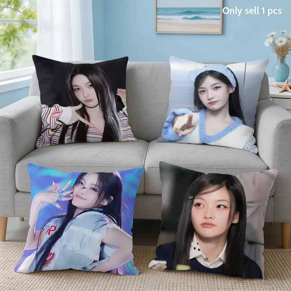 Japanese Idol I-Iroha Singer Cushion Cover Soft Short Plush Throw Pillow Cover Hidden Zipper Cutecore Sofa Bedroom Home Decor