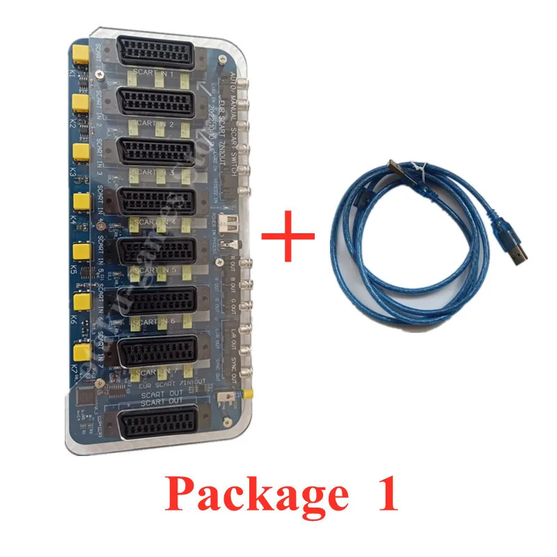 Upgrade Versie Eur Scart Schakelaar 7 Ingang 1 Uitgang Automatische/Handmatige Rgbs Video Converter Switcher Board Voor Md/sfc/PS23/Ss/Dc/Wii