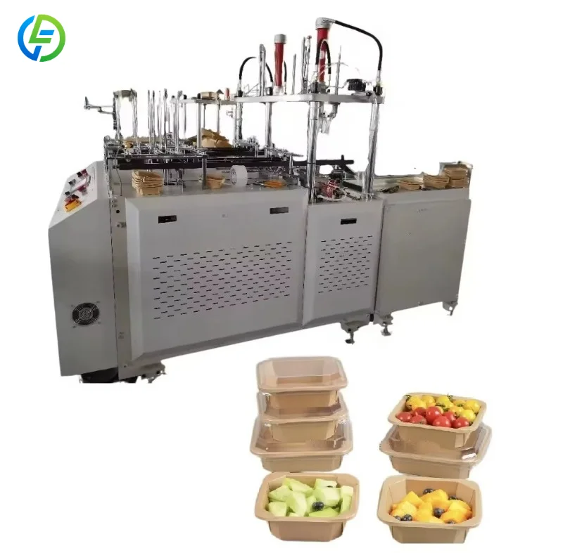 Customized High Speed Automatic 2 Lanes Disposable Hamburger Paper Lunch Forming Machine Take Away Food Container Making Machine