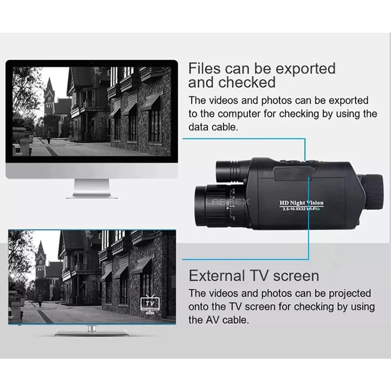 Imagem -02 - Âmbito de Câmera de Visão Noturna Infravermelha Monóculos Digitais Visões Ópticas para Caça Dispositivos ao ar Livre 200 Metros em Plena Escuridão 850nm