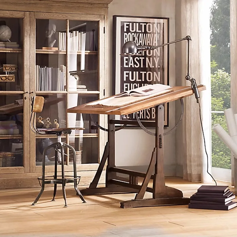 

Art Painting Table Design Workbench Solid Wood Designer Desk Drawing Table Drawing Table Easel Studio