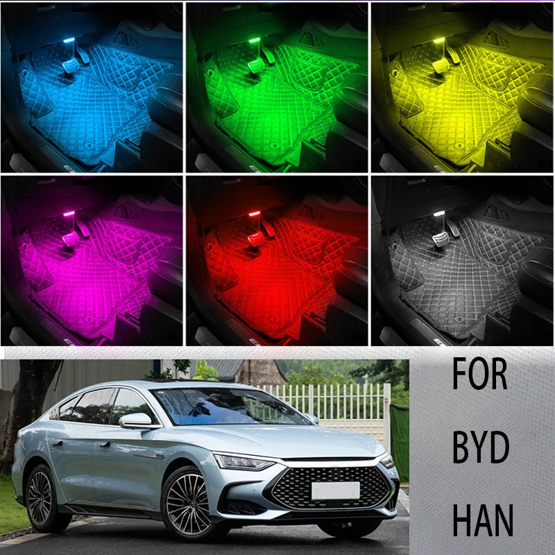 

FOR Byd han LED Car Interior Ambient Foot Light Atmosphere Decorative Lamps Party decoration lights Neon strips