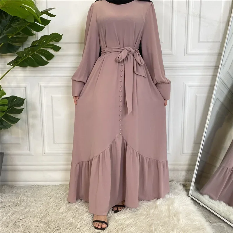 

Turkey Nida Abayas with Free Belt High Quality Muslim Modest Simple Dress EID Ramadan Islamic Clothing Vestido Longo Feminino