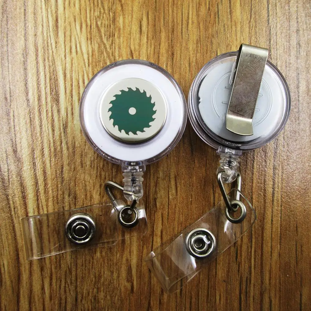 3pcs/lot Spinning Saw ID Badge Reel gift for him/her friend family retractable recoil id badge holder work fun