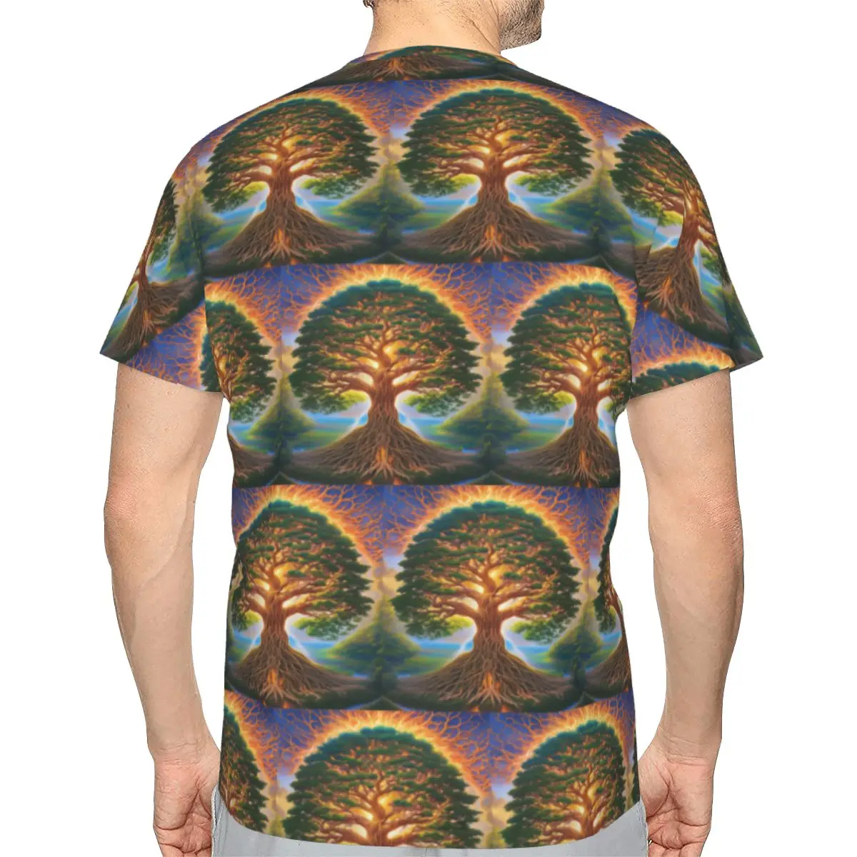 Biblical World Tree Of Life 100% Cotton T-Shirt Men'sFunny T Shirts Men Crew Neck Short Sleeve