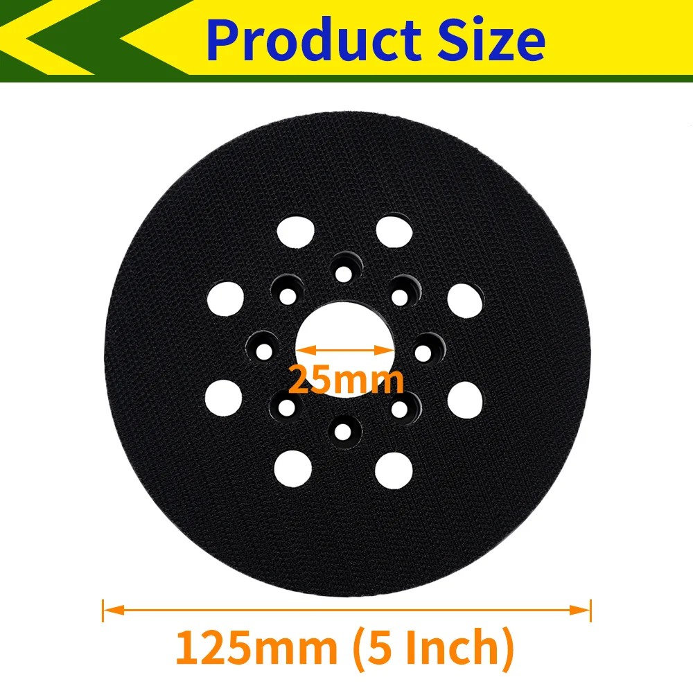 Imagem -02 - Hook And Loop Lixar Pad para Bosch Random Orbital Sander Substituição Backing Pad Buraco 125 mm Rs034 Rs035 1pc