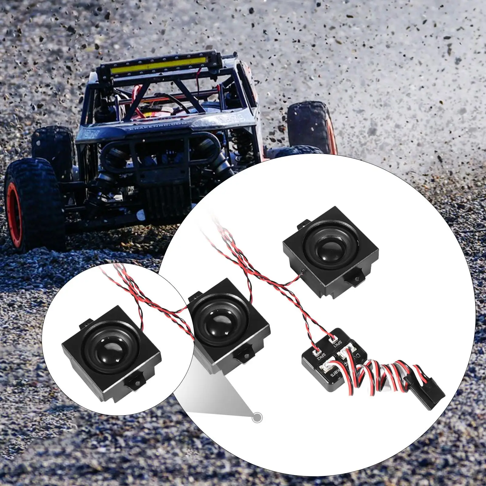 RC-Motorgeräuschsimulator, vielseitig, einfache Installation, Motorgeräuschmodul-Simulator, 5-W-Lautsprecher für Baufahrzeuge