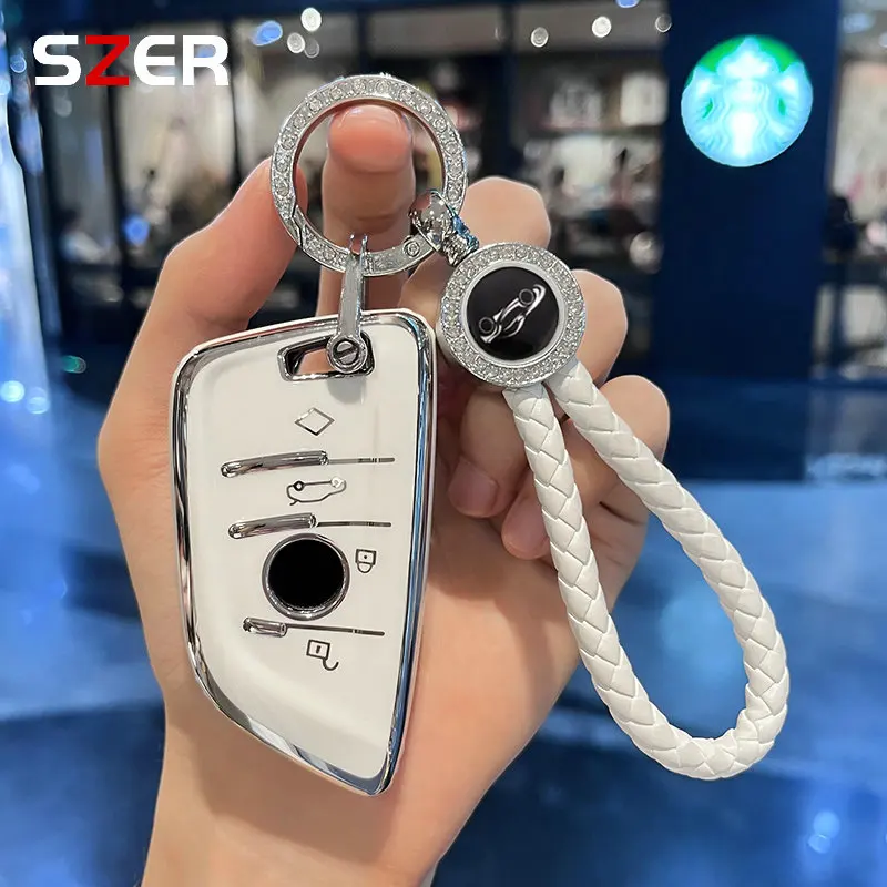 Mode TPU Auto Schlüssel abdeckung Fall Shell für BMW x1 x3 x5 x6 x7 1 3 5 6 Serie G20 G30 G11 F15 F16 G01 G02 F48 Schlüssel bund Zubehör