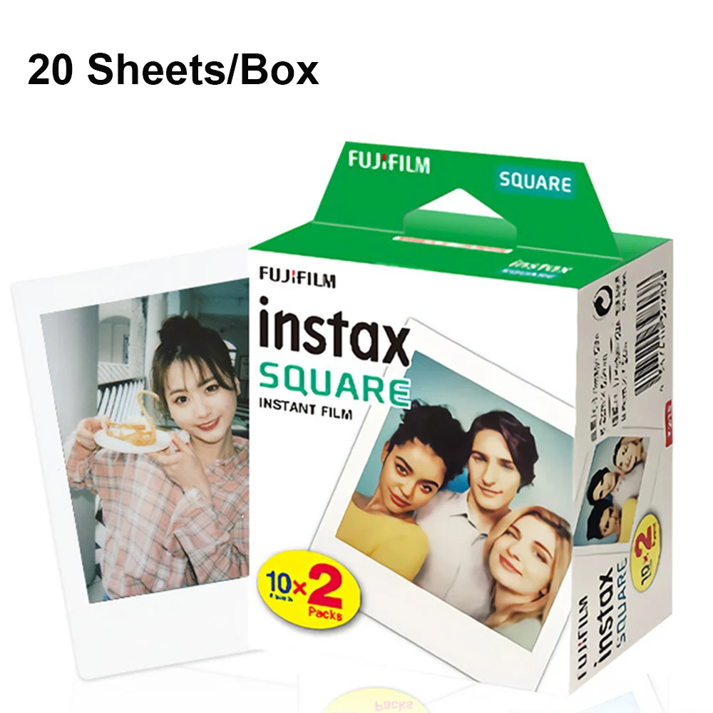 20-100 ورقة Fujifilm Instax مربع فيلم أبيض/أسود حافة ورق طباعة الصور لكاميرا Instax SQ10 SQ6 SQ20 حصة SP-3