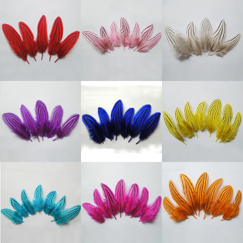 

100Pcs/Lot! 7-10cm Multicolor Silver Pheasant Feathers For Craft/Millinery/Jewellery/Fascinators,Fly Tying Materials,9Colours