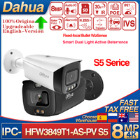 Dahua Original IPC-HFW3849T1-AS-PV S5 Serice 8MP Smart Dual Light Active Deterrence Fixed-focal Bullet WizSense Network Camera