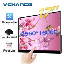 VCHANCE 17 inch 2.5K Portable Monitor 2560*1600p 100%DCI-P3 500Nit Expand Office Movie Display For PC Laptop Phone XBox Switch