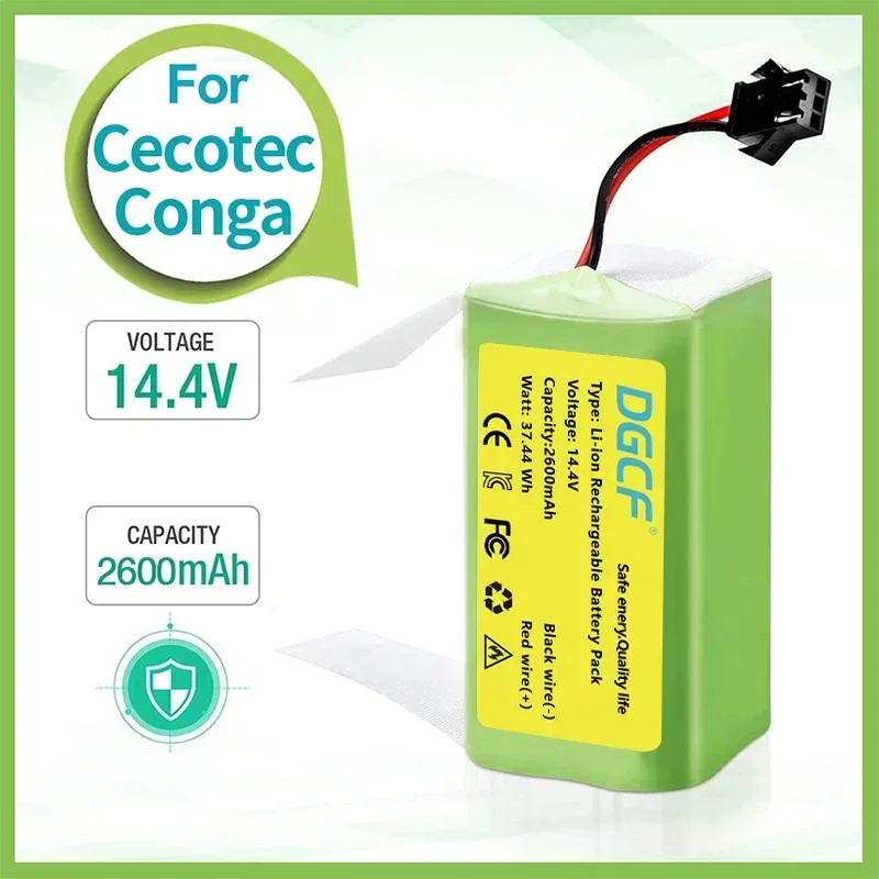

For LIFERO 360 C50 RX9 Conga 1390 1590 Robotic Vacuum Cleaner Accessories Spare Parts 14.8V 14.4V 4000mAh Replacement Battery