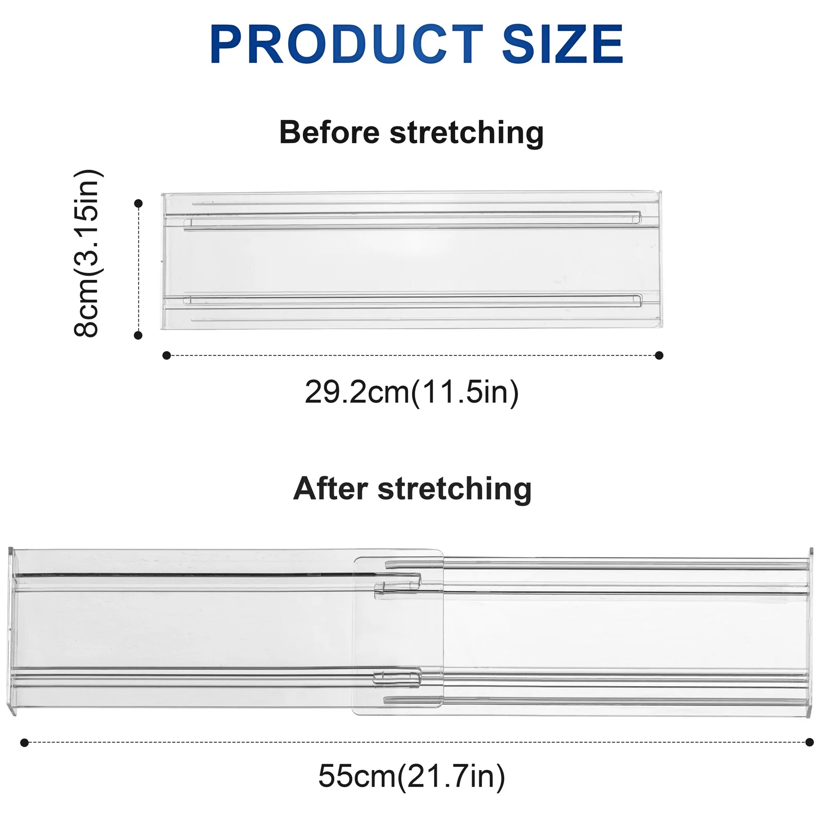 4/8 Pack Acrylic Clear Drawer Dividers Expandable Organizers Transparent Kitchen Drawer Separators Clothing Office Storage