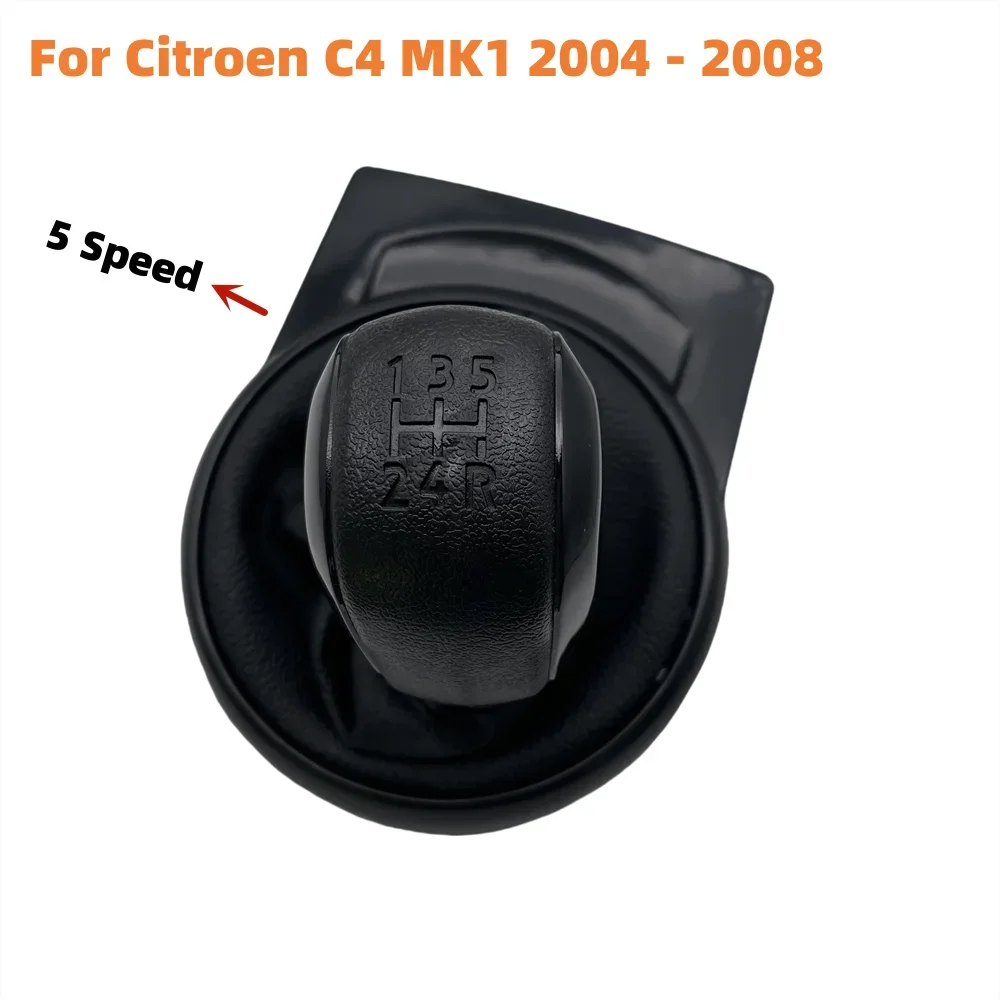 

Gear Shift Knob Shifter Lever 5 Speed Handle Gaiter Cover For Citroen C4 MK1 2004 2005 2006 2007 2008 Car Styling Accessories