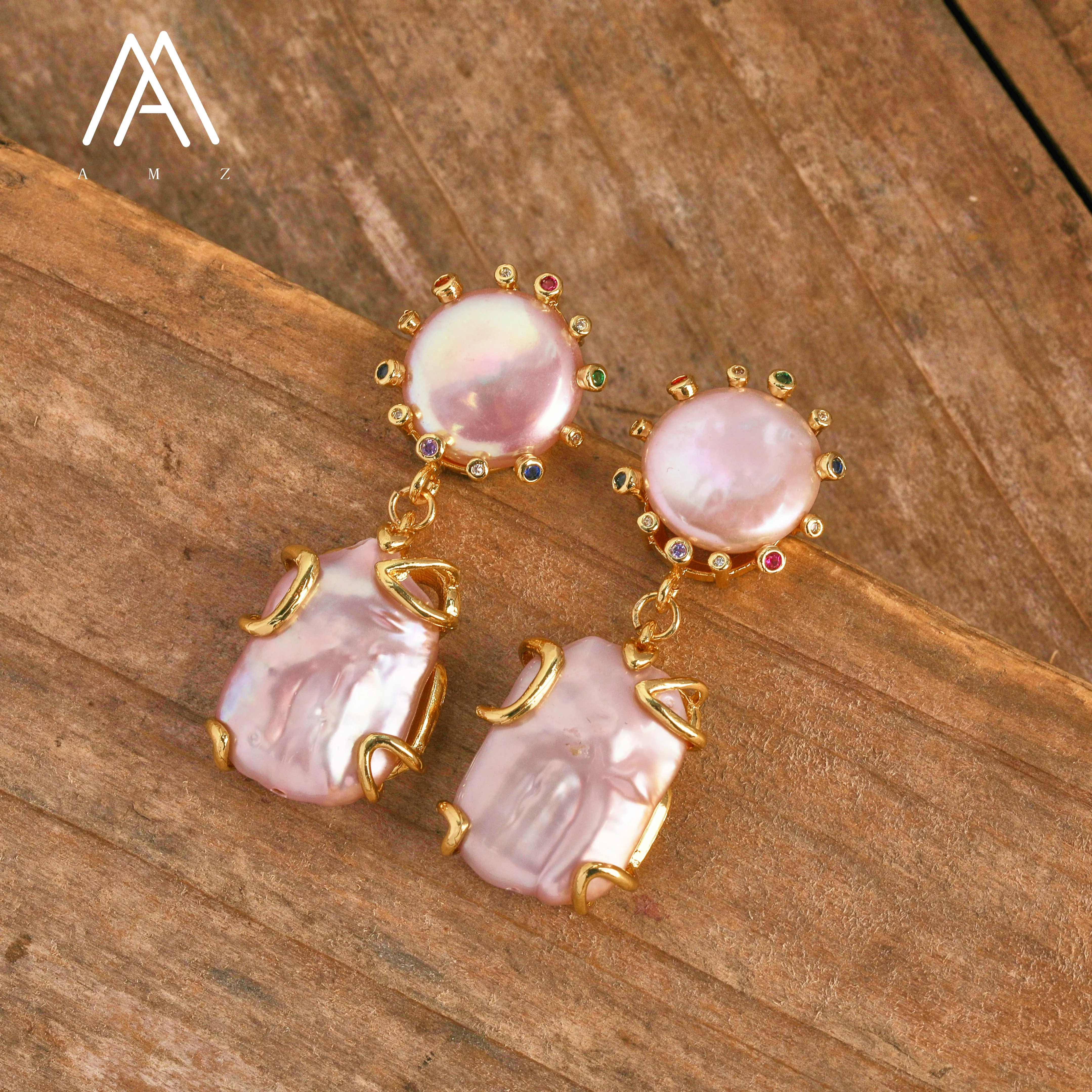 

Vintage Natural Freshwater Purple Pearl Drop Dangle Earrings Fashionable Retro Style,Gift for Her
