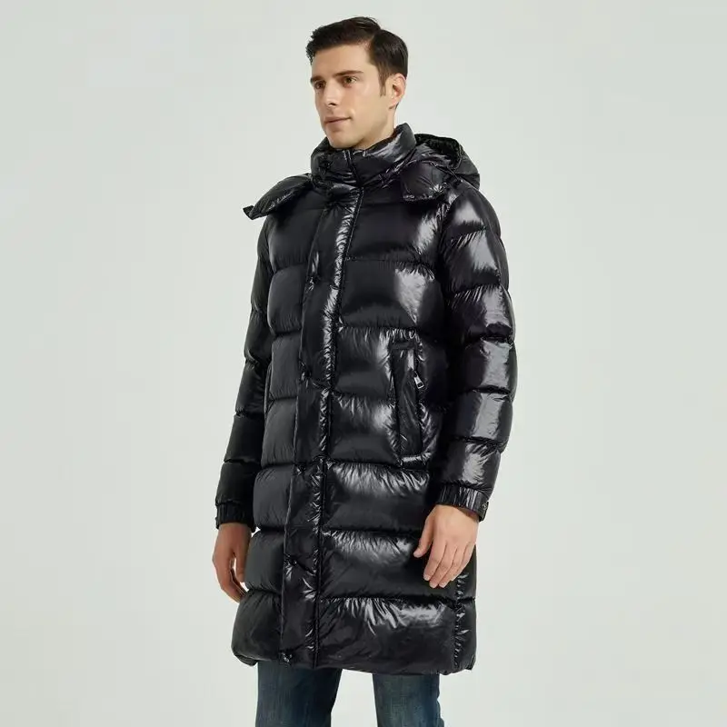 2025 nuovo arrivo inverno 90% piuma d'anatra bianca giacche con cappuccio da uomo, cappotto caldo e spesso da uomo, AL001