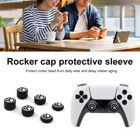 6pcs Controller Joystick Case Anti Slip Silicone Thumbstick Grip Caps Cover Game Accessories for Switch Pro for PS4/XBOX ONE