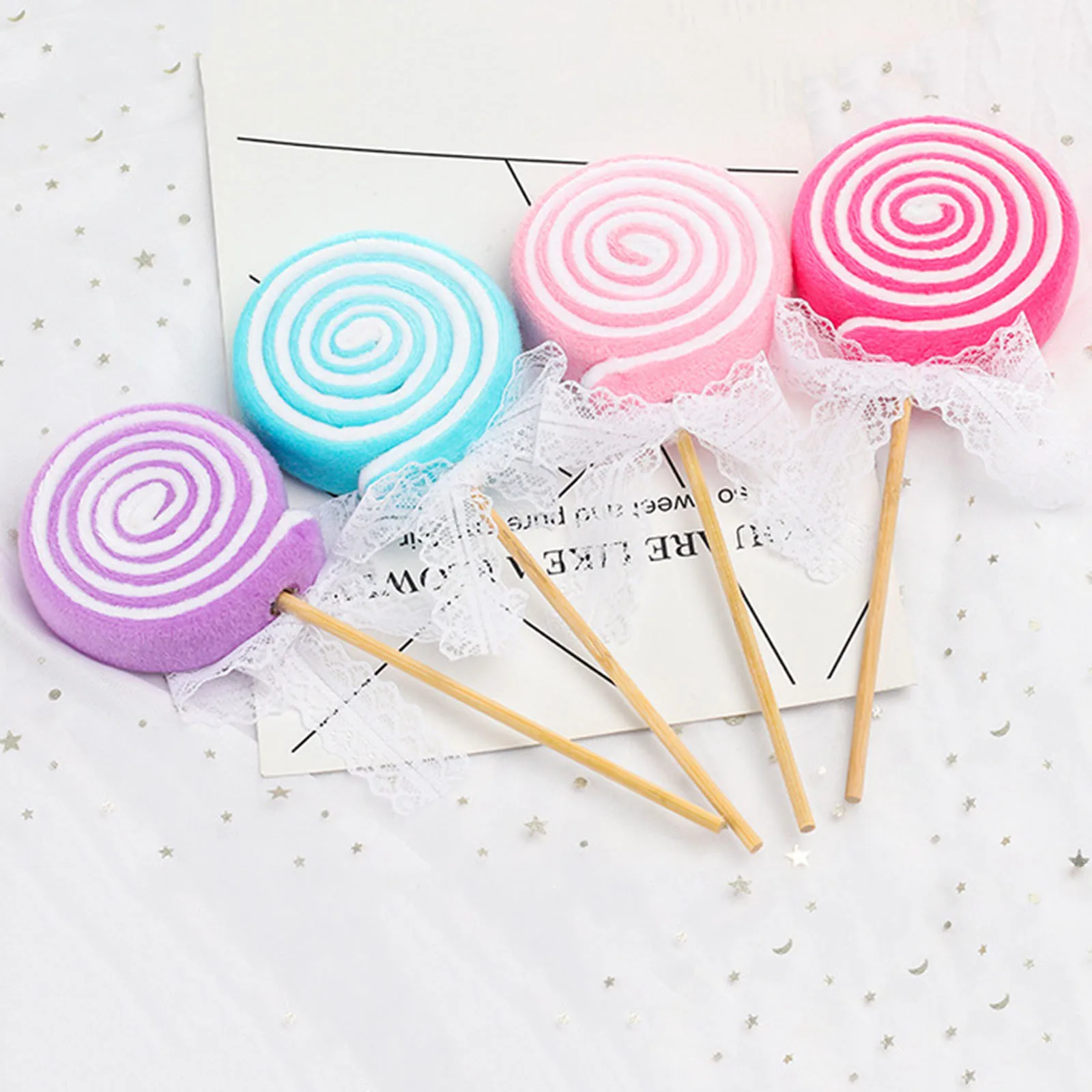 

2pcs Lollipop Prop Decoration Fake Food Adornment Photography Accessories Large Size Simulation Lollipop Props