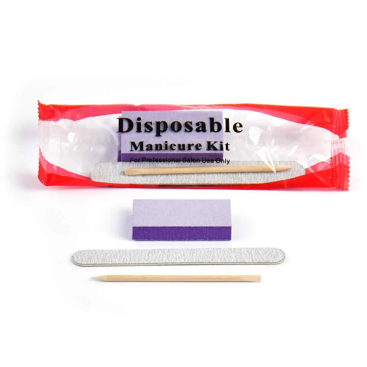 200Sets Disposable Manicure Kit Professional 3 IN 1 Salon Nail Kit File and Buffer and Stick