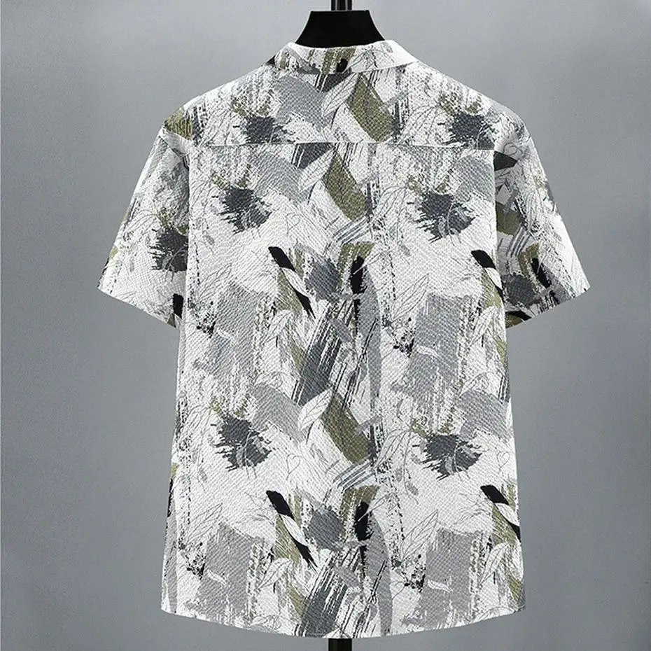plus Size 10XL 11XL Summer Hawaiian Shirt Men Beach Hi  Collar Fleece Lined Thickened Special Wide Fit Autumn Shirt