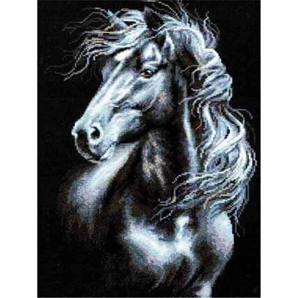 Animal Horse DIY Embroidery Cross Stitch 11CT Kits Needlework Craft Set Printed Canvas Cotton Thread Home    Wholesale