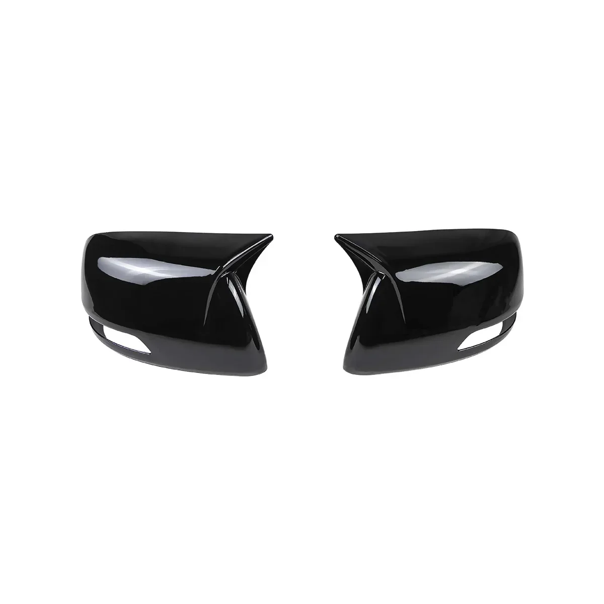 A Pair Rearview Mirror Cover Caps Bullhorn-Shaped Rear View Reverse Mirror Housing For Toyota Land Cruiser Prado 2008-2021