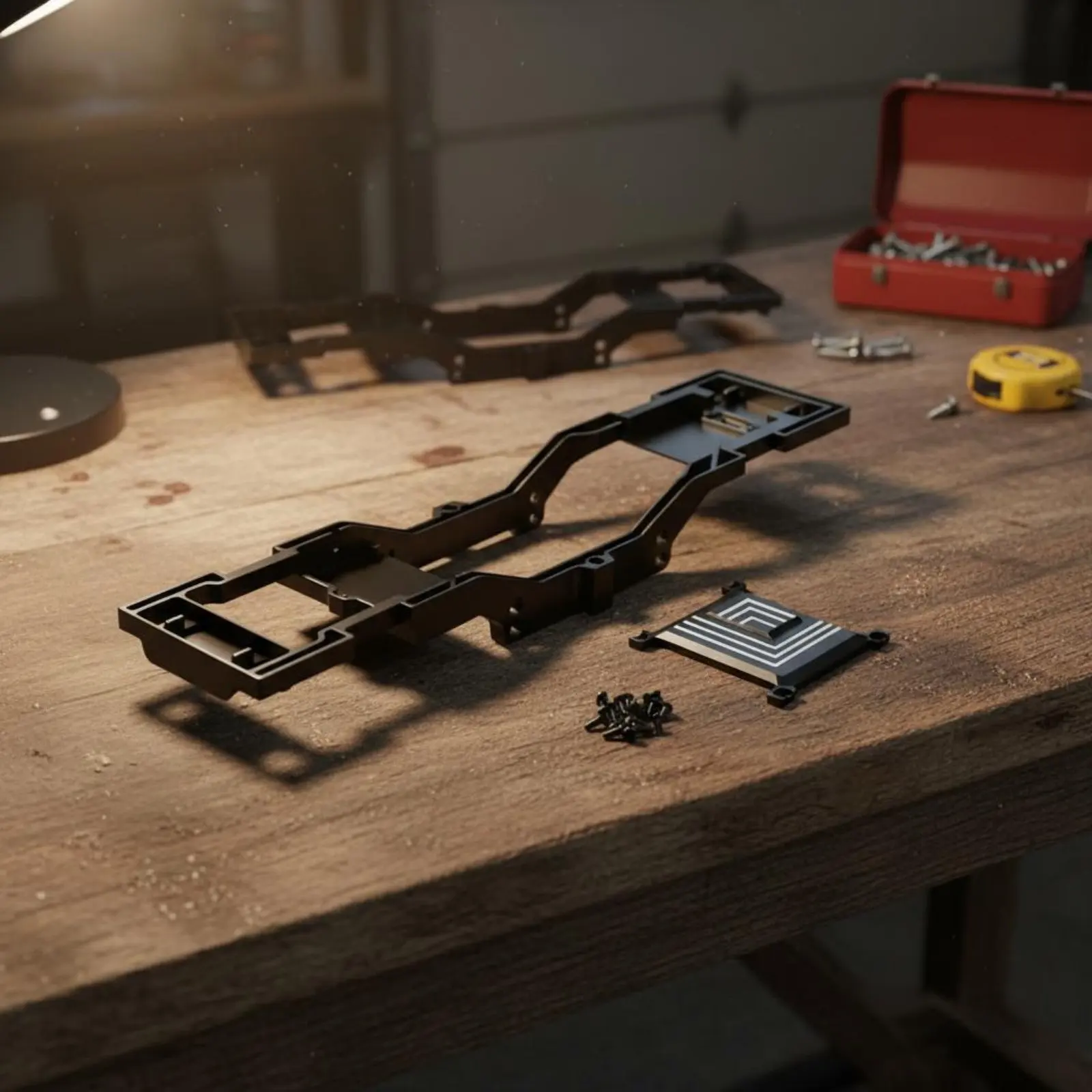 

Алюминиевый шасси и крепление для коробки передач, устойчивые к деформации, для радиоуправляемых моделей 1/12, металлическая рама, долговечные металлические балки шасси