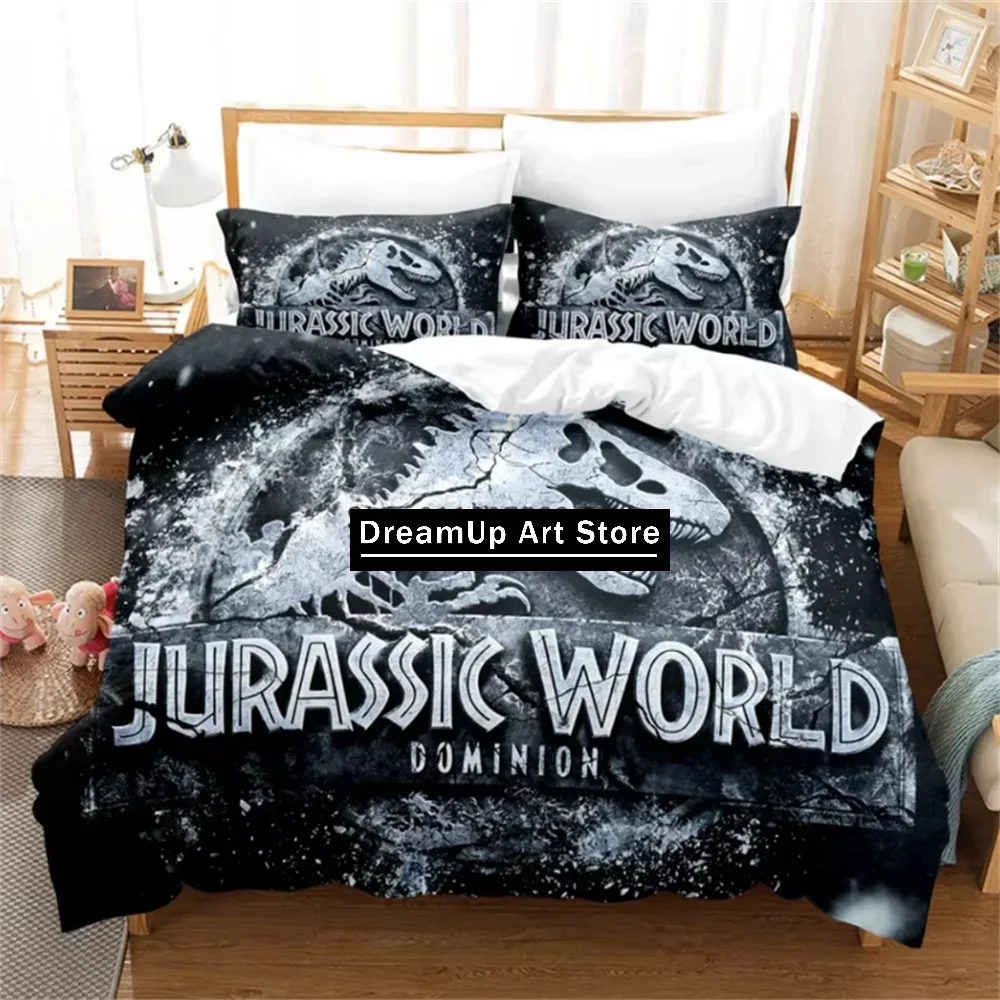 

3D Print Fashion Red Jurassic Park Bedding Set Boys Girls Twin Queen Full Size Duvet Cover Pillowcase Bed Adult Bedroom