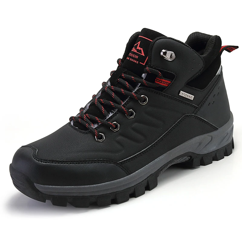 ​ Botas Brunch para el día de Año Nuevo, diseño térmico para hombre, calor en todo el pie, parte superior de cuero brillante, antideslizante para calles heladas ​
