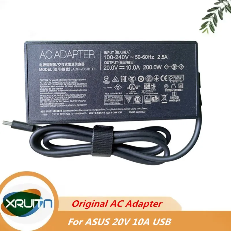 20V 10.0A 200W Laptop AC Adapter Power Charger For Asus ROG Zephyrus G16 GA605 GA605WI GA605 GA605WV TUF Gaming A14 A16 FA401WV