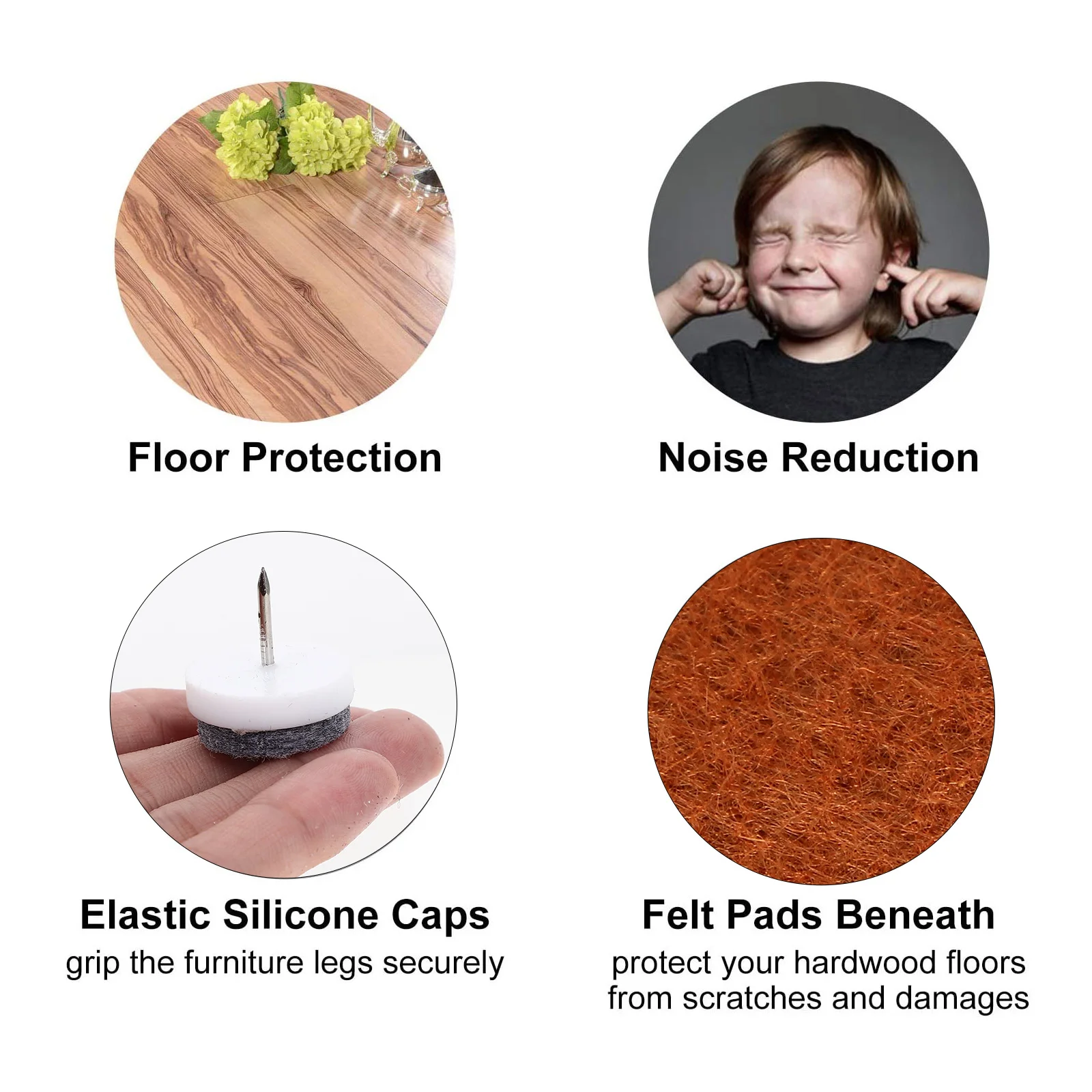 

10Pcs Table Chair Leg Pads Durable Non-Slip Floor Protectors for Various Furniture Furniture Leg Nail Pads Floor Protectors