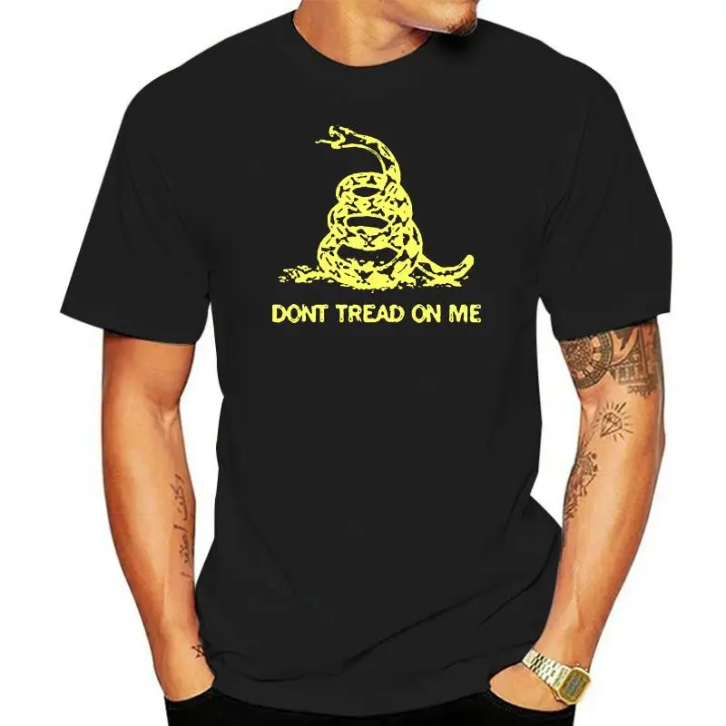 Fashion 2020 Top Tee Mens The Black Classic  Gadsden Dont Tread On Me Shirt