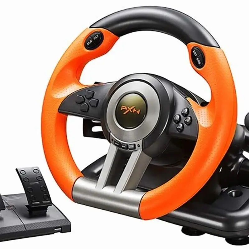 New 2022 Gaming Steering Wheel Pedal Vibration Racing Steering Wheel Game Controller for Xbox One for PC for PS 3 4 for N-switch