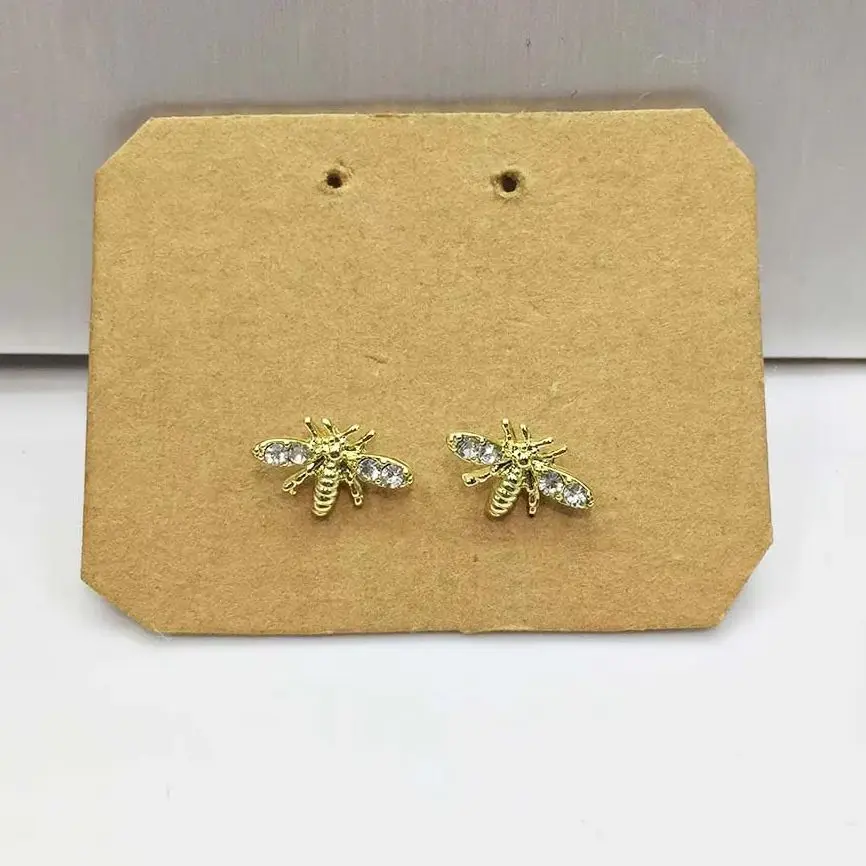 Eruifa 5 prs 10pcs 12mm Pretty Bee With Stones Stud Fashion Accessory Componets Earring Nickle And Lead Free